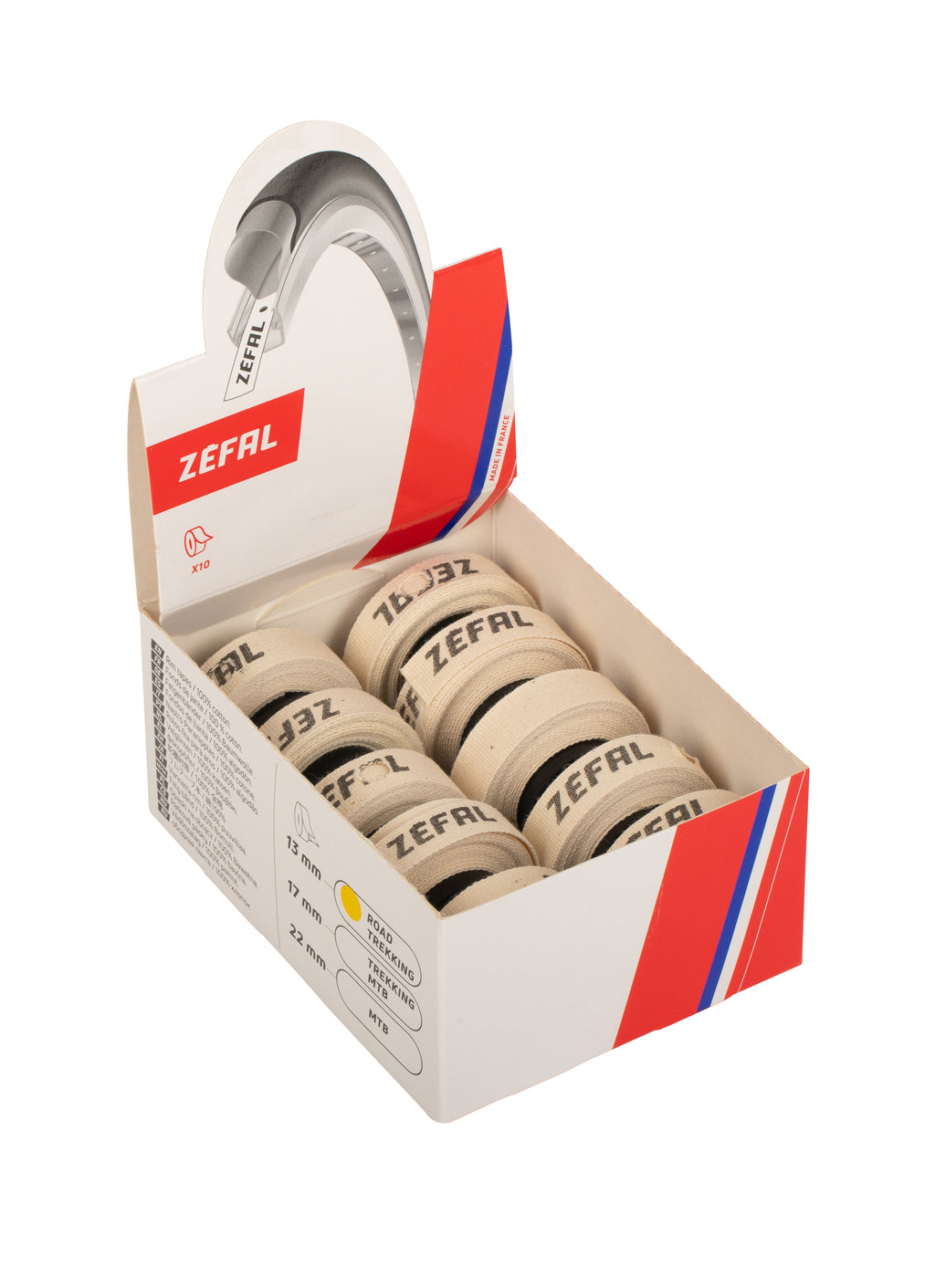 COTTON RIM TAPES 13MM WIDTH - 10 PC DISPLAY